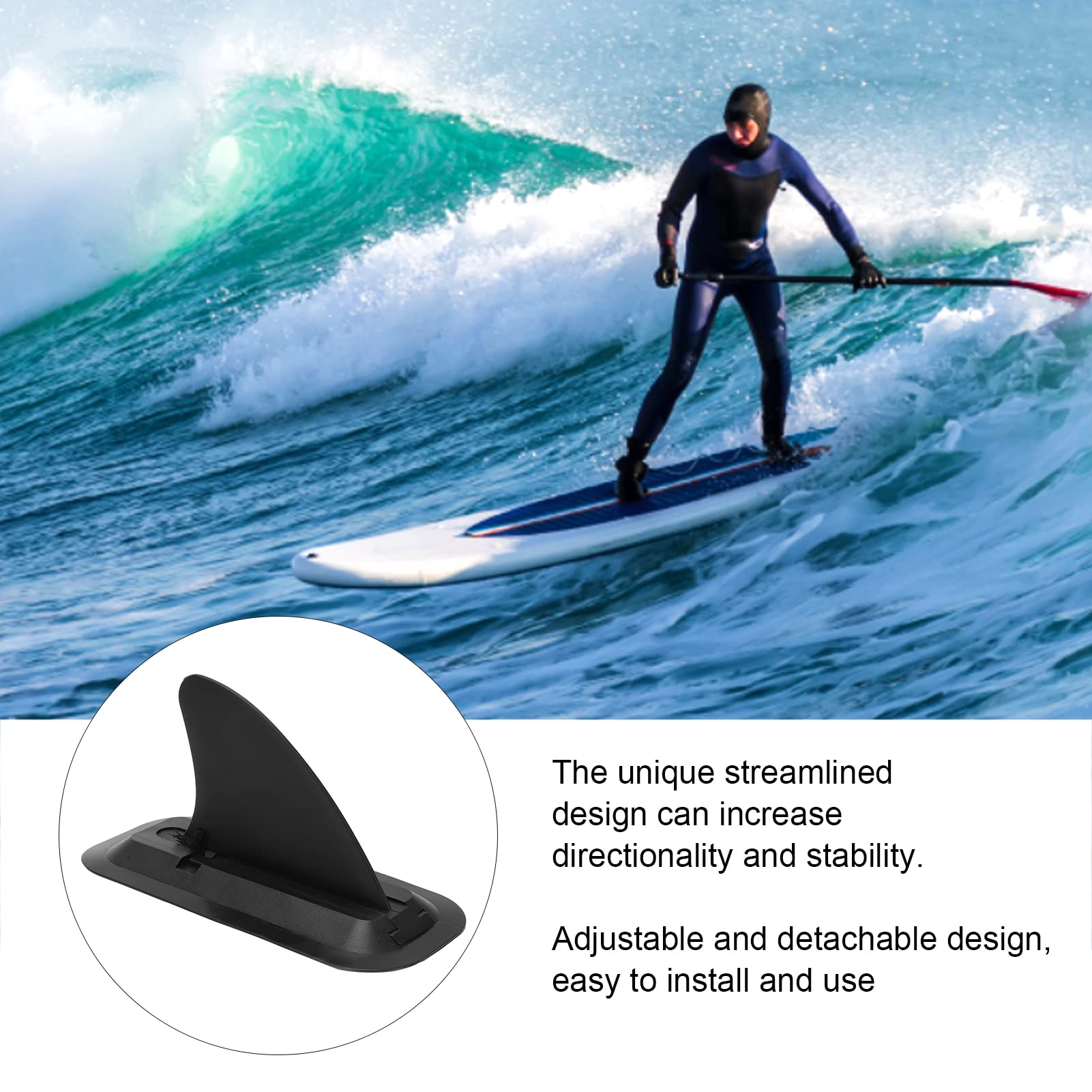HERCHR Paddleboard, Surfboard Fin, Paddleboard Paddle, Inflatable Paddle Board Fin Replacement Quick Release Slide in Center Fin for Surfboard
