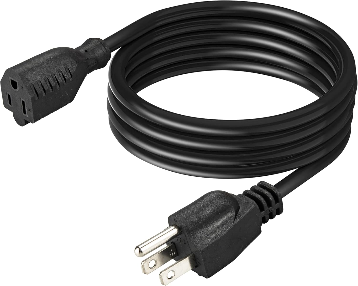 Power Cord 6 Feet Computer Power Cord 3 Prong Grounded Cable for PC Monitor Printer TV Appliance NEMA 5-15P Standard Power Cable 18AWG 15A 125V