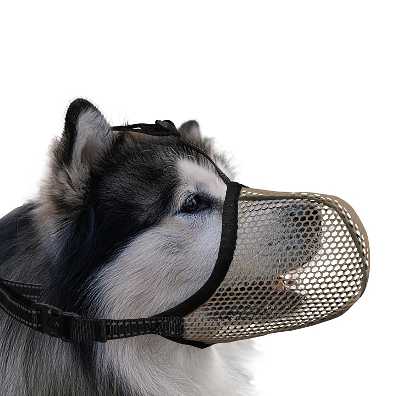 Focinheira tipo cesta para cães de porte extra grande em nylon JOYPAWS GZT001-Brown-XXL, Marrom XXL