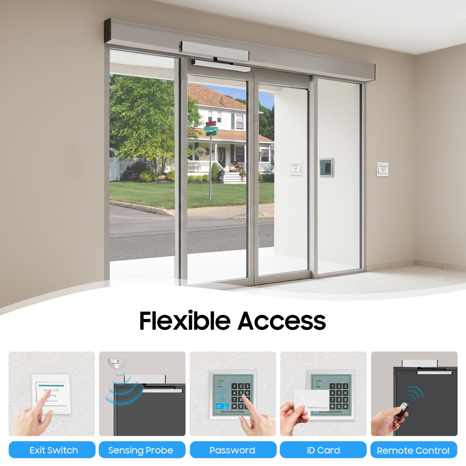 Smart Apriporta girevole per porta di larghezza 1 m di portali, apertura a 99°, apriporta elettrico con telecomandi, apriporta basculante automatico, portale DC 24 V, apriporta girevole per camera da