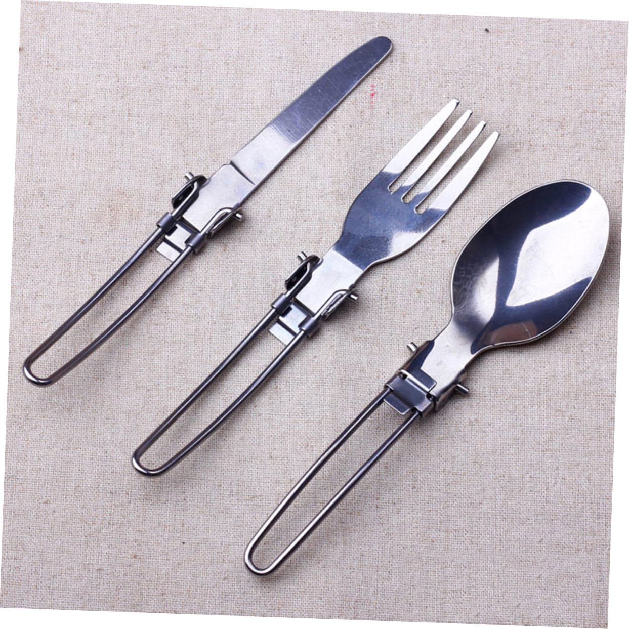 UPKOCH 4 Set posate pieghevoli cucchiai posate in acciaio inossidabile Forche in acciaio inossidabile singole di stoviglie forchette pieghevoli Silver