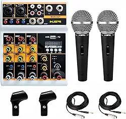 KIT MESA DE SOM 4 CANAIS INTERFACE + 2 MICROFONE KS58 KSR