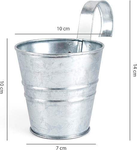 Miniatura 6 de 10 macetas colgantes de metal y hierro para barandilla, balcón, jardín, decoración del hogar, soportes para flores con ganchos desmontables de 4