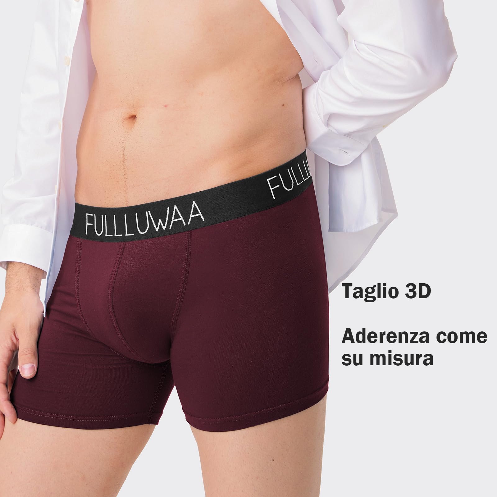 Fullluwaa Boxer Uomo (Pacco da 8) Mutande Uomo Cotone, Aderenti e Confortevoli, Elasticizzato
