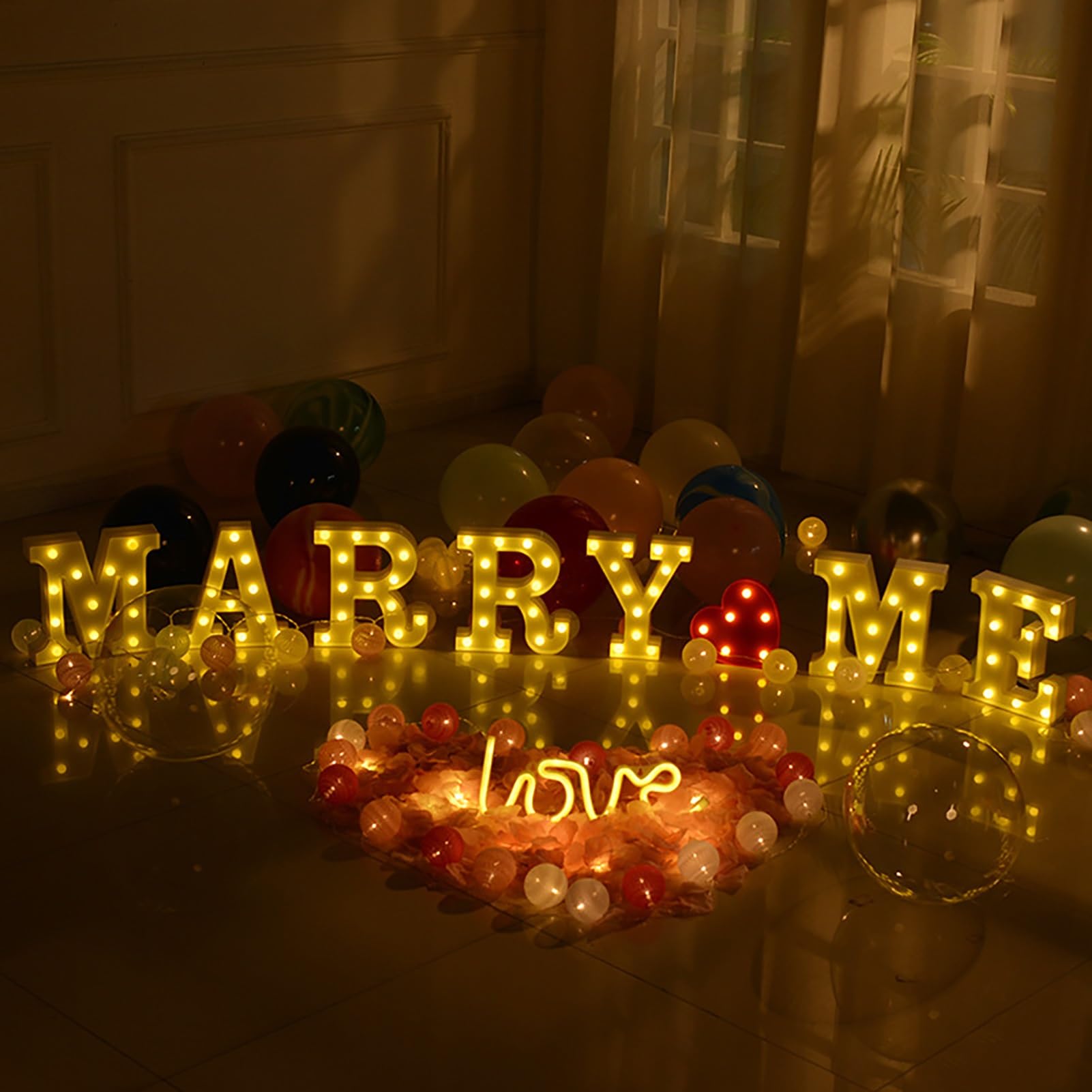 Lettera 4 illuminata nera, 9 m, set di pannelli in schiuma pretagliati, cartello gigante con luce a LED per palloncini, feste di compleanno, proposte, anniversari, decorazioni di nozze, bianco caldo