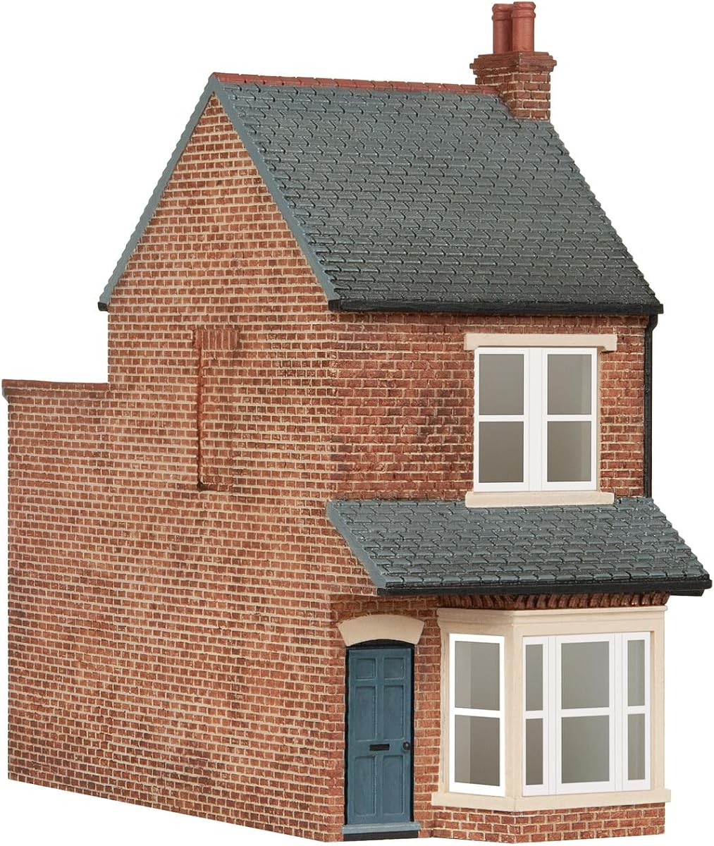 R7357 OO Gauge Left Hand 2 Up/2 Down Terraced House - Model Railway Accessories, Miniature Diorama Scenery for Hornby Train Sets - Lifelike Train Terraced House Model - Scale 1:76