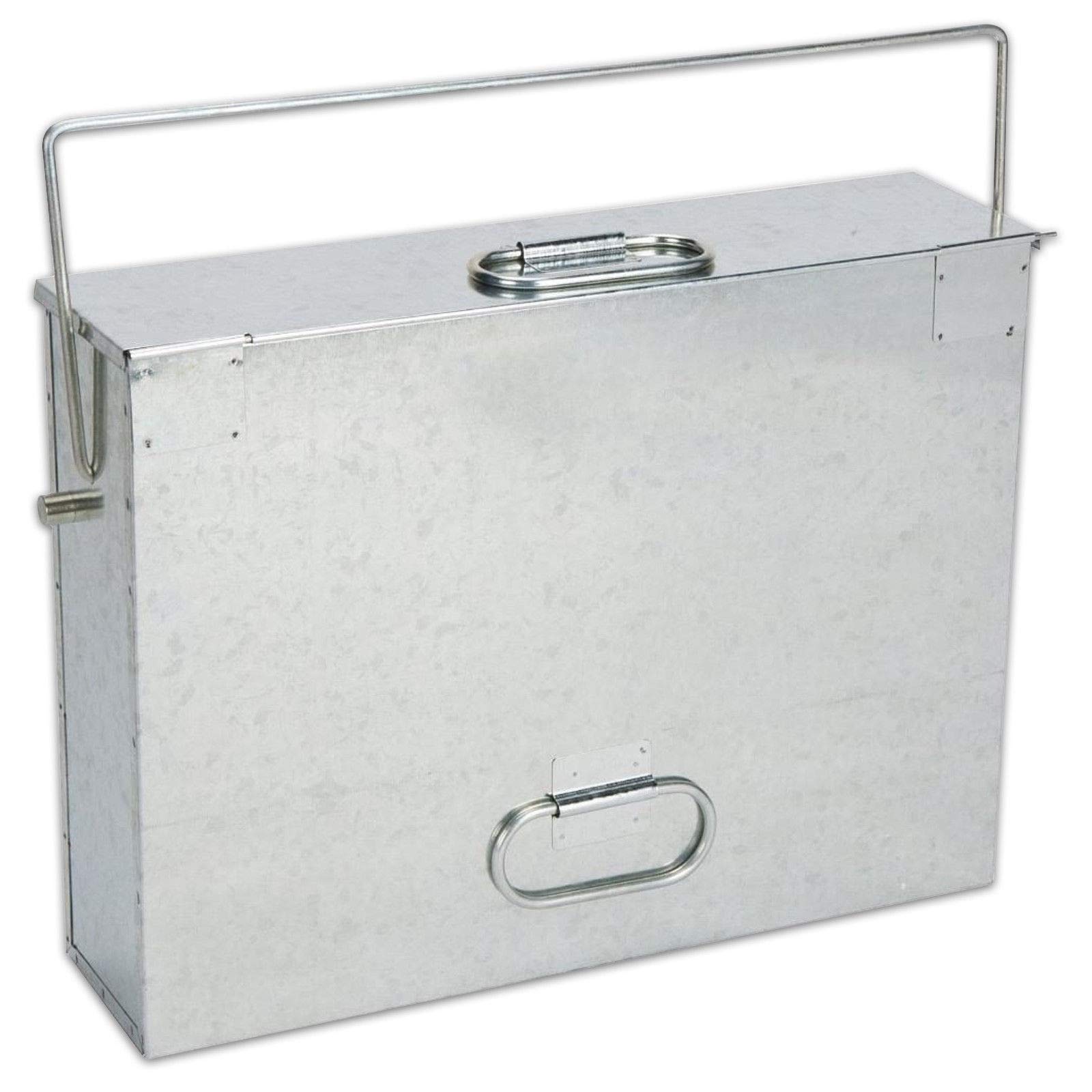 Muddy Hands Galvanised Metal Hot Ash Bucket With Lid Fireplace Fireside Storage Tidy Carrier Bin Box (Galvanised)