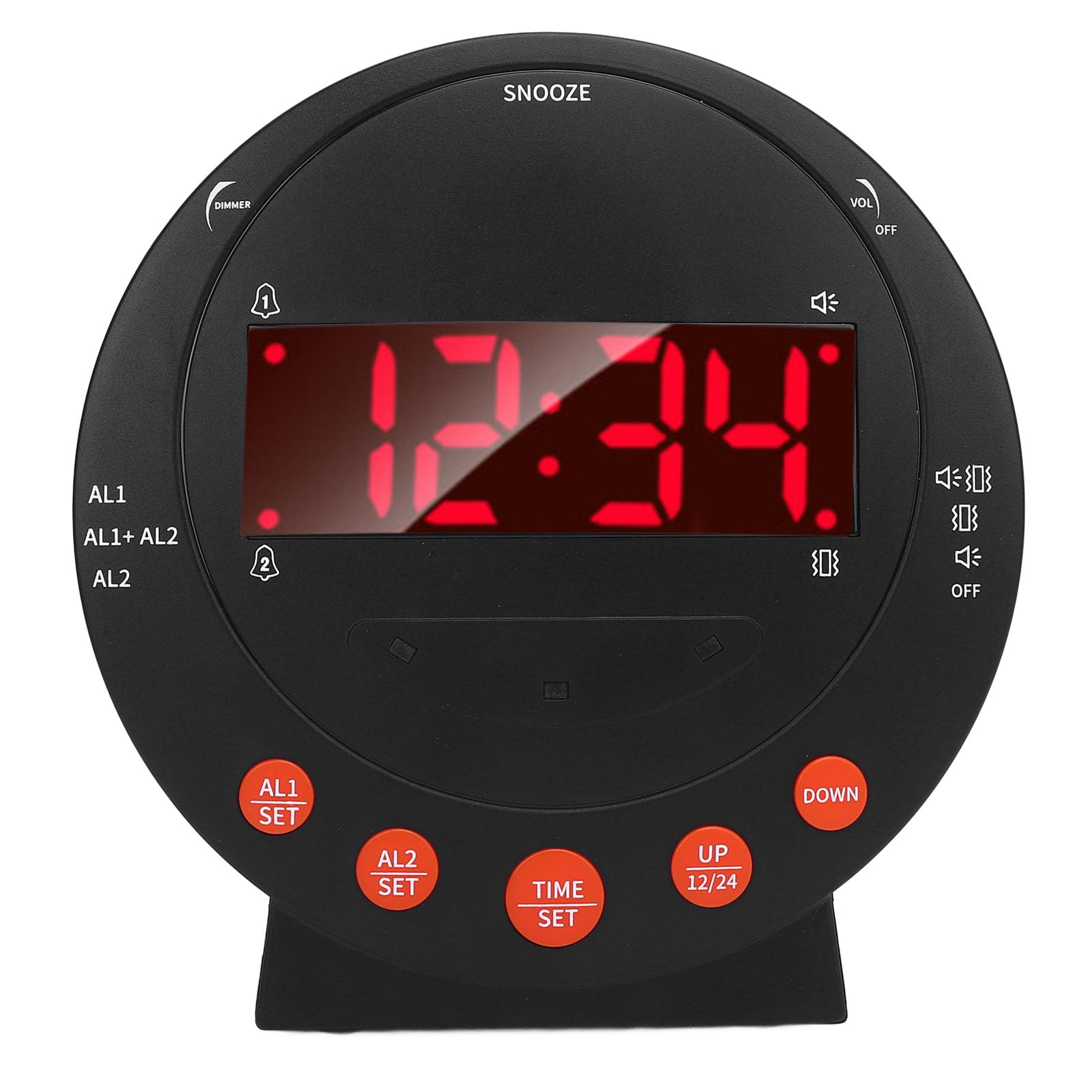 Reloj Despertador Ruidoso con Agitador de Cama y Pantalla LED de