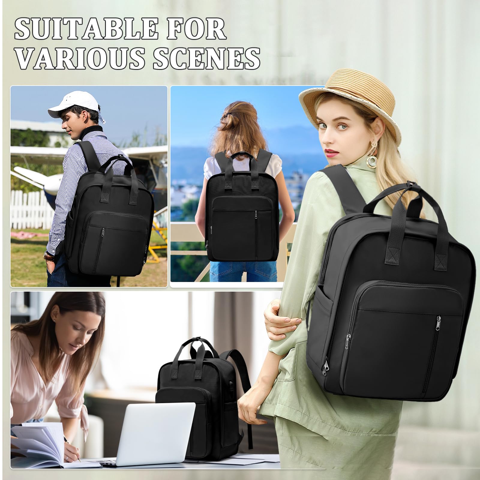 SZLX Borse da Cabina per Easyjet 45x36x20 Zaino da Viaggio Donna Ryanair 40x20x25 Bagaglio a Mano con porta usb zaino da viaggio aereo bagaglio a mano zaino per laptop Casual Daypack