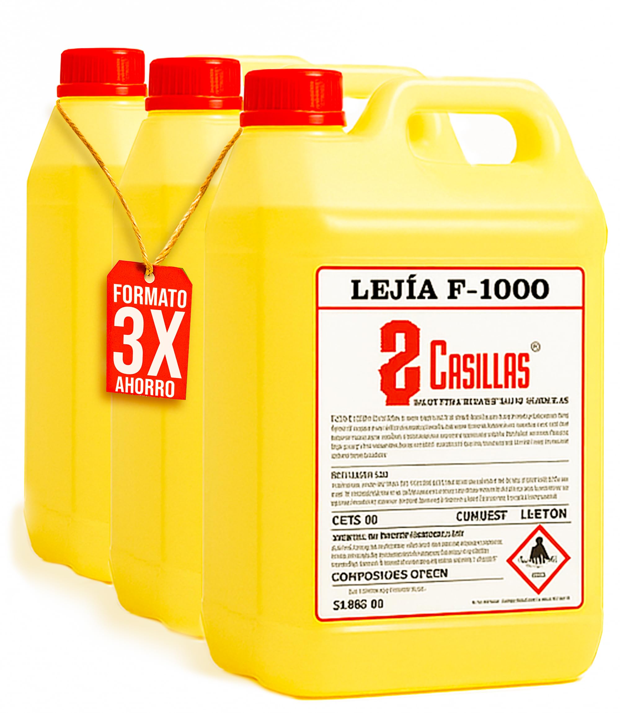 Lejia Profesional 5L Desinfectante Superficies Hogar Baño Cocina Azulejos Suelos Pack Ahorro 3 Garrafas Limpieza Total Antibacteriana Higienizante Elimina Olores Fungicida Sin Restos Cloro