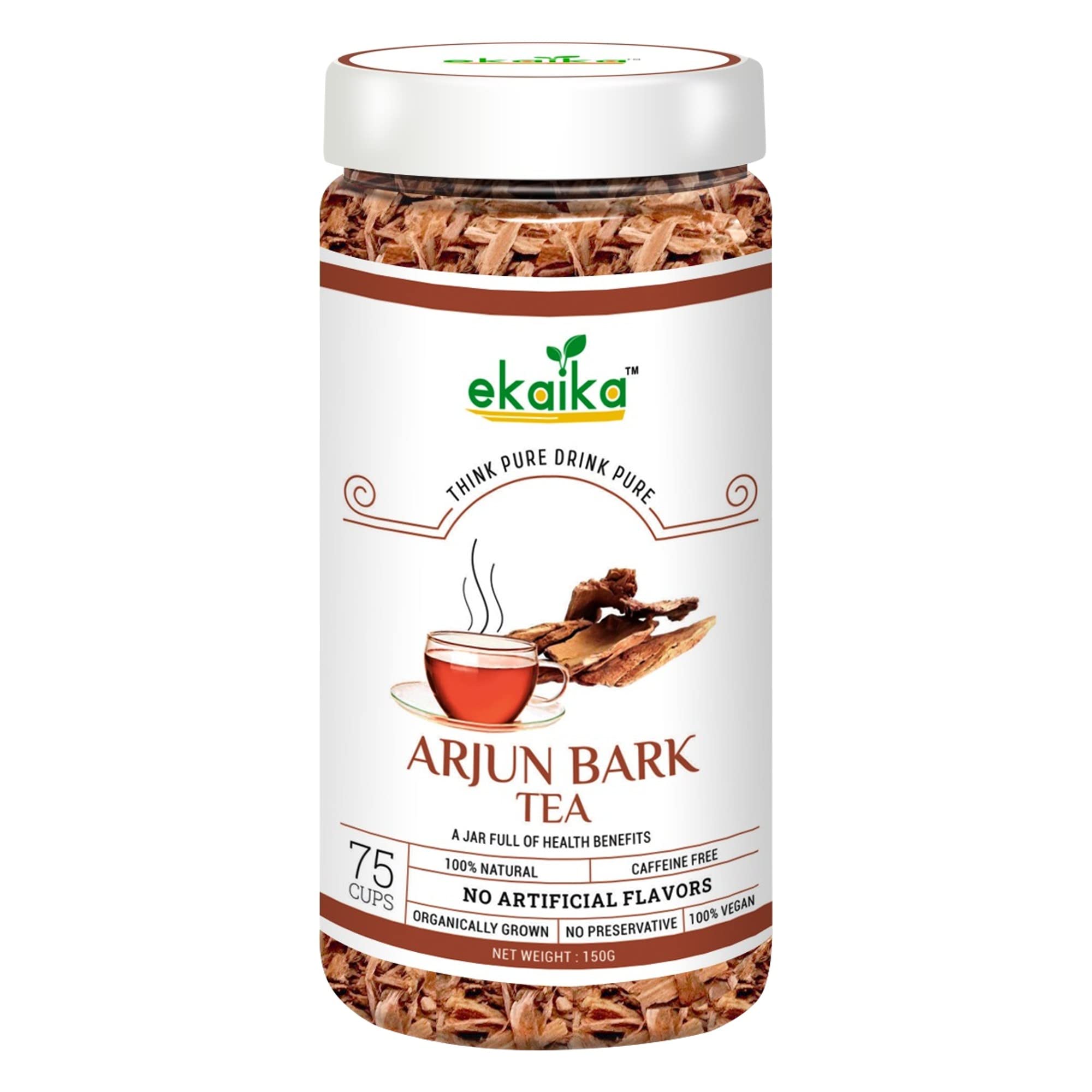 Ekaika - Arjun Bark Tea For Heart Health - 150g | Organic Terminalia Arjuna | Caffeine Free Herbal Heart Care Tea | 75 Cups | Arjun Ki Chaal (B094SFLN5F) Amazon Price History, Amazon Price Tracker