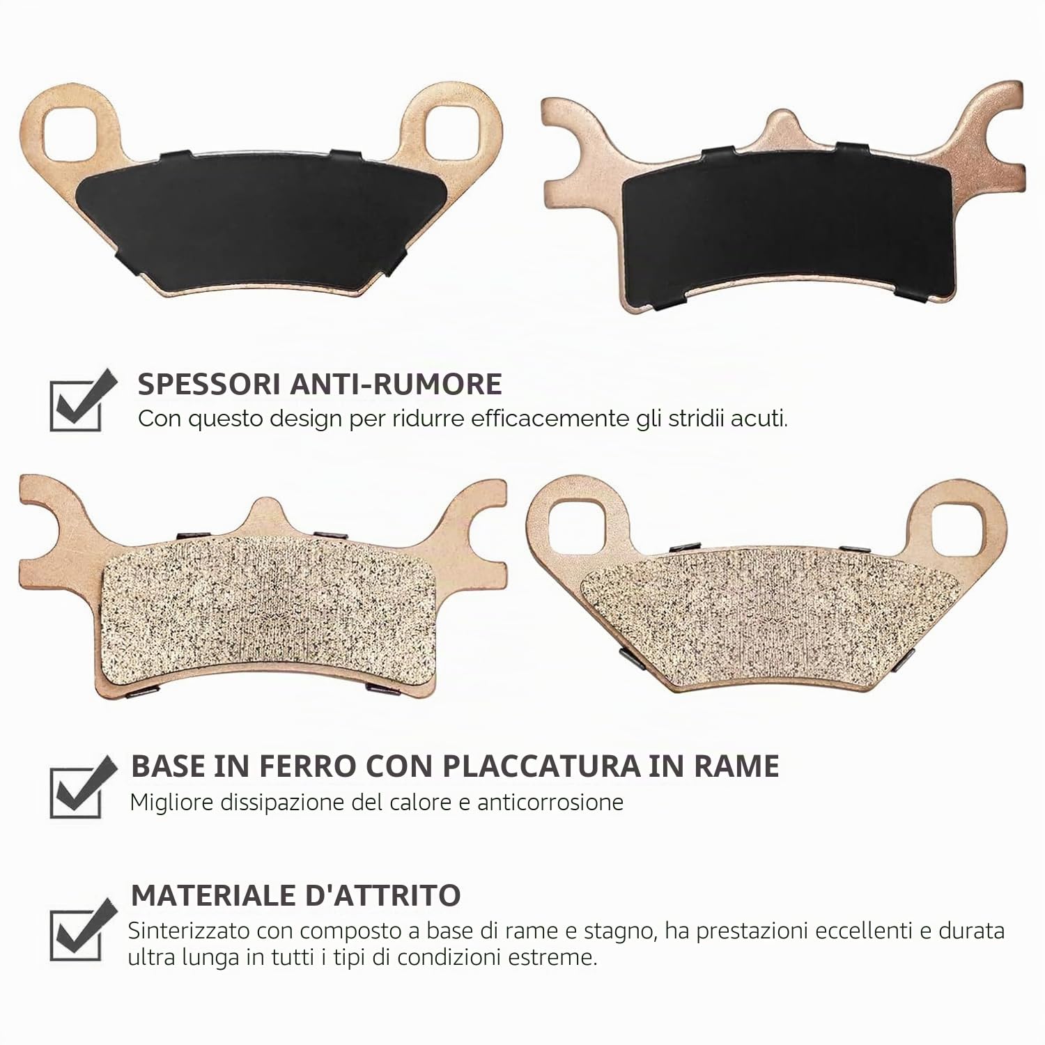 Pastiglie freno anteriore e posteriore sinterizzate per Polaris Sportsman | per Polaris Sportsman 400 450 500 600 700 800 Magnum Scrambler Trail Blazer Trail Boss Xpedition 250 325 330 425 500