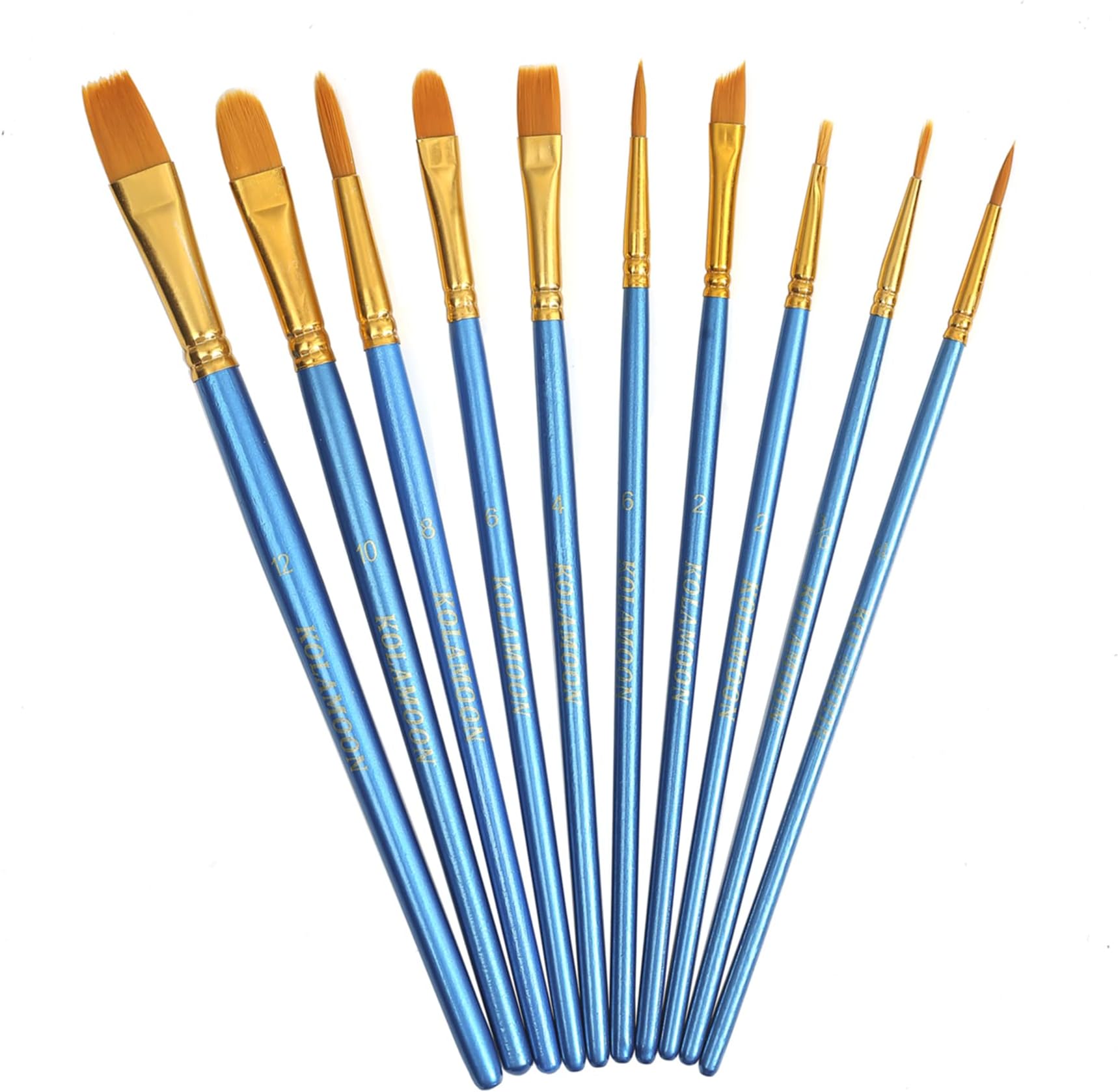 10pcs Artist Nylon Painting Brushes Set for Body Paint, Watercolor, Acrylic and Oil Painting