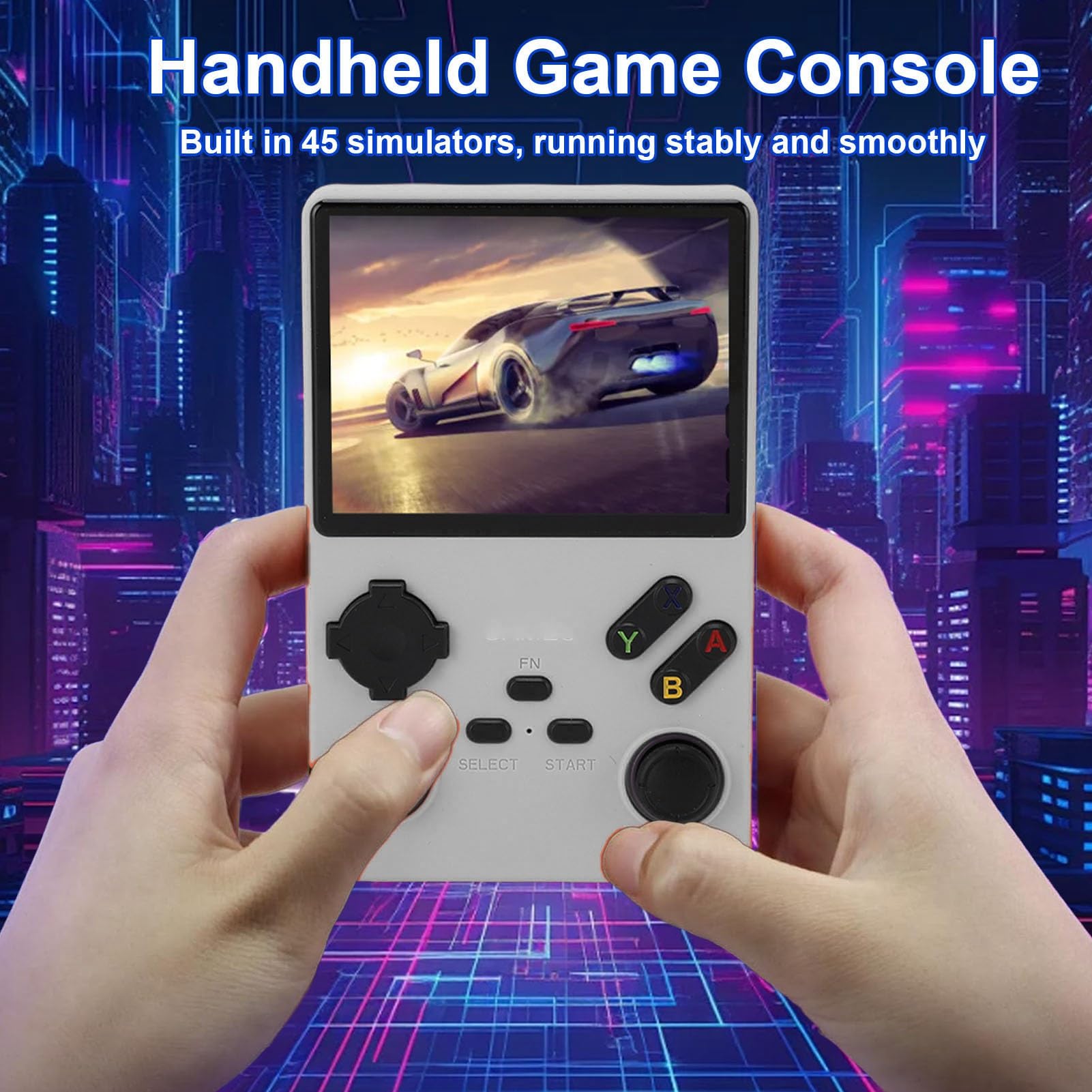 Tangxi Tragbare Spielekonsole, 256 GB Speicher, 3,5-Zoll-Display für Klare Visuelle Effekte, Angenehme Nächte (Silver)