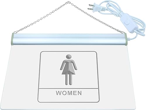 ADVPRO Señal de neón LED para mujer, niña, inodoro, baño, 16 x 12 pulgadas, st4s43-i1014-c