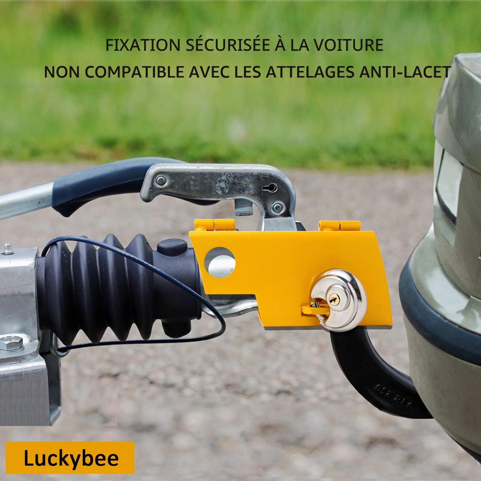 Cadenas Remorque - Verrouillage de la Remorque,Le Verrouillage de L'attelage avec Cadenas, Antivol de Remorque pour Les Remorques Attelées et Dételées,2 Cles