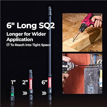 toolant Robertson Bits Set, Square Drill Bit Impact S2 Steel with