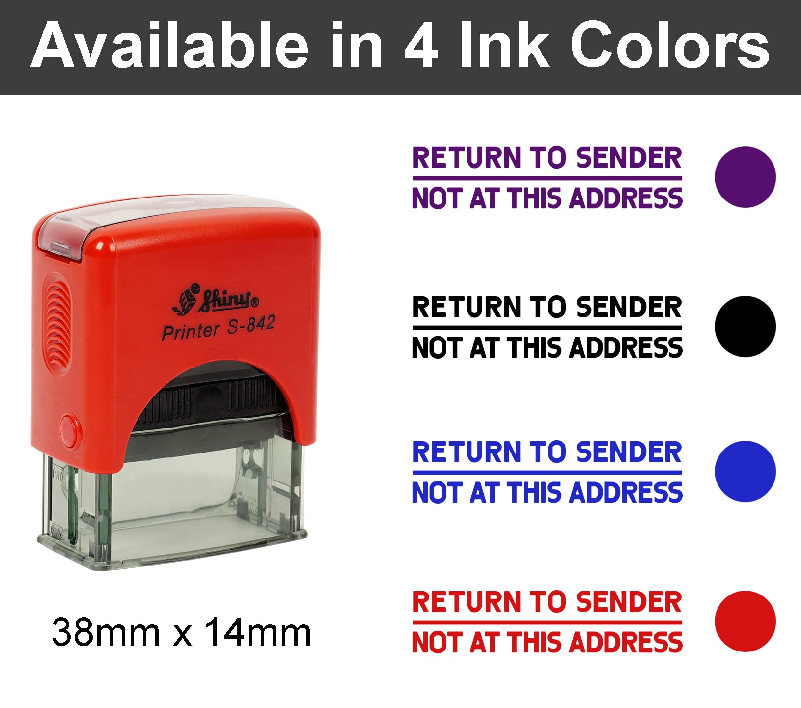 Printtoo Return to Sender Not At This Address Self Inking Rubber Stamp Pre,Inked Office Stamp - Image 2