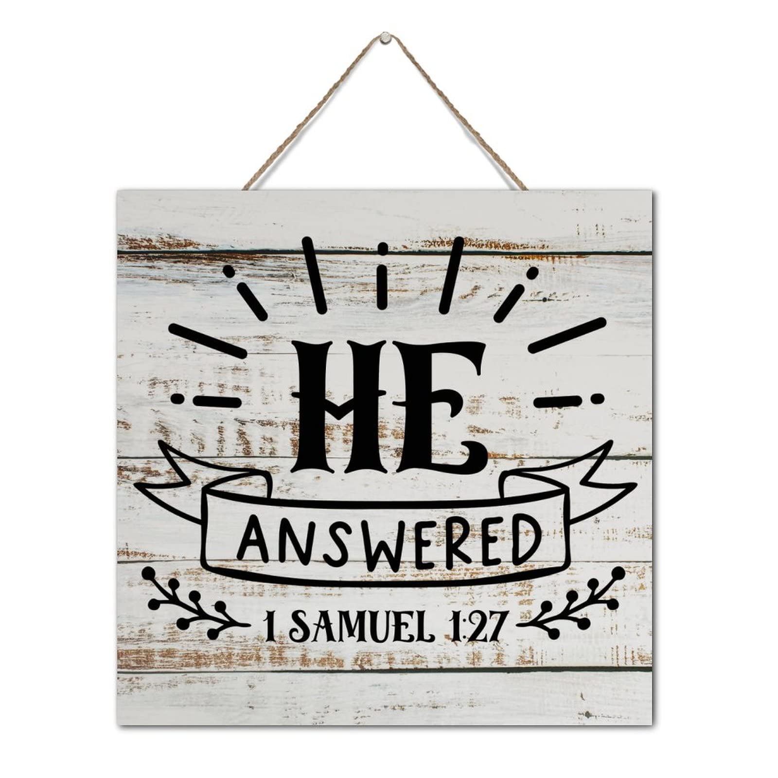 Décoration murale 1 Samuel 1-27 suspendue en bois avec citation