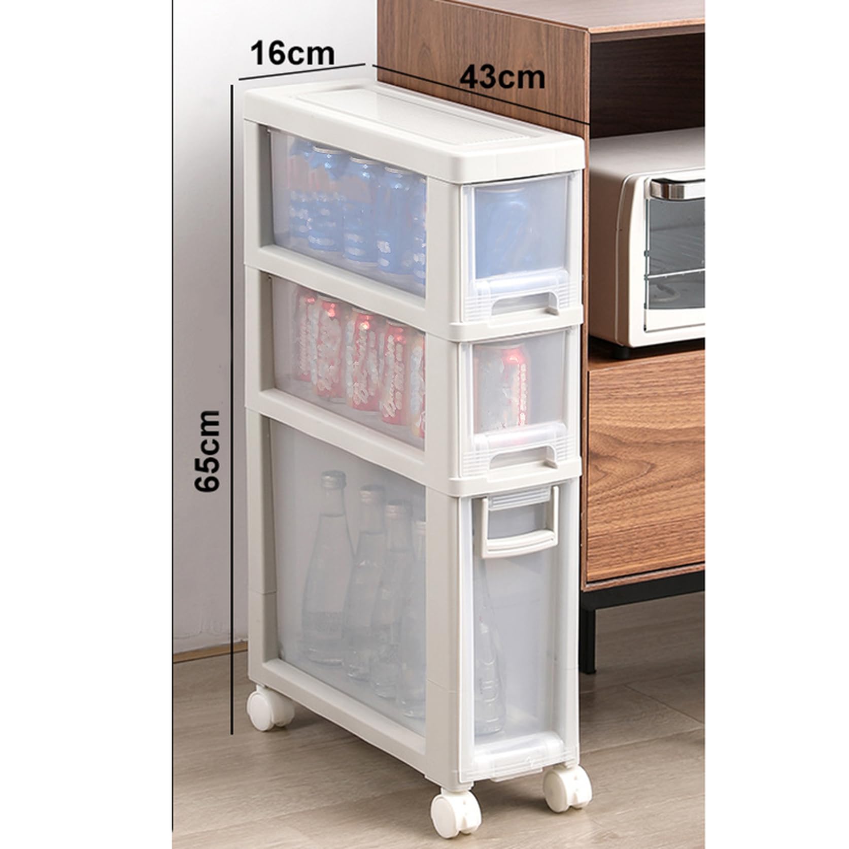 Amazon｜MJKQ9 収納ボックス キッチン収納 幅16cm 奥行43cm 高さ65cm 3