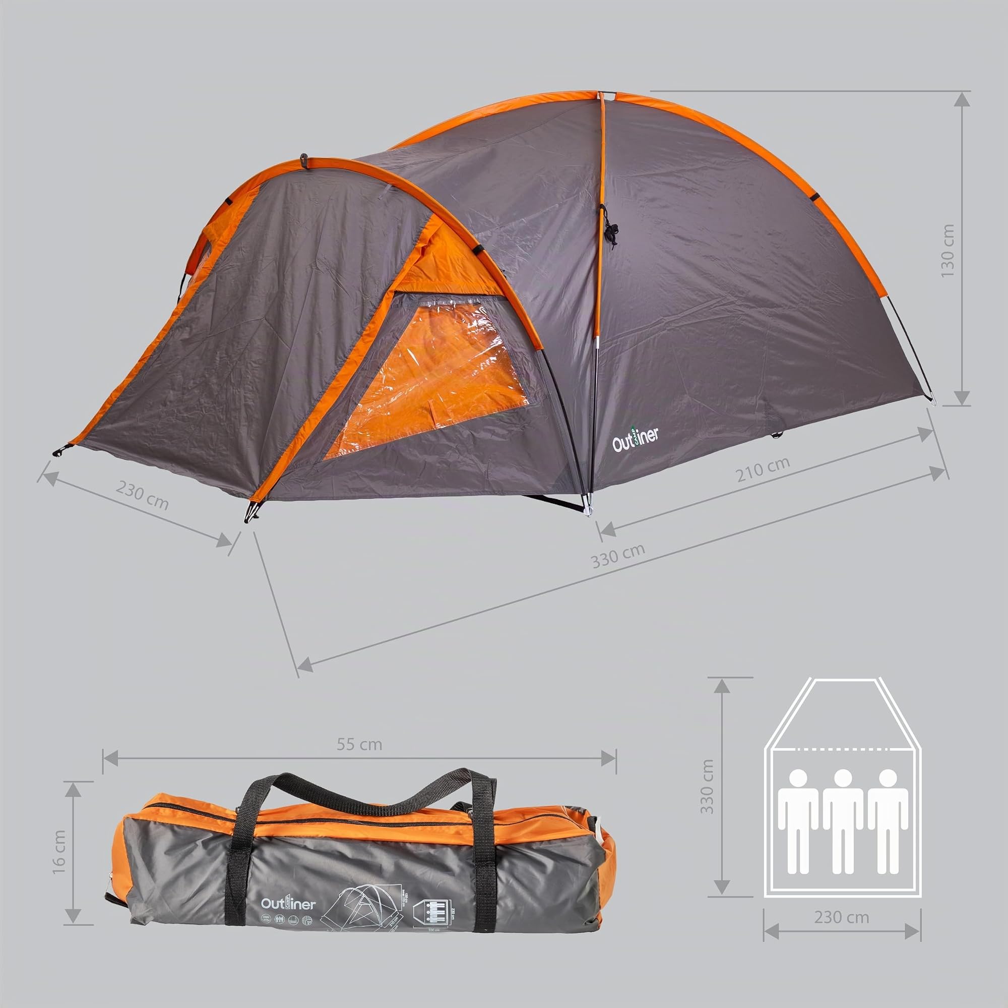 OUTLINER RD-T22-3 - Tenda per 3 persone