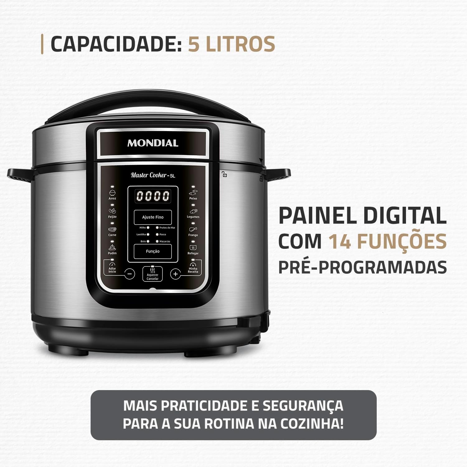 Desconto Amazon Panela De Pressão Elétrica Digital 5L Mondial Preto/Inox 2 71O43Xf2Mfl. Ac Sl1500