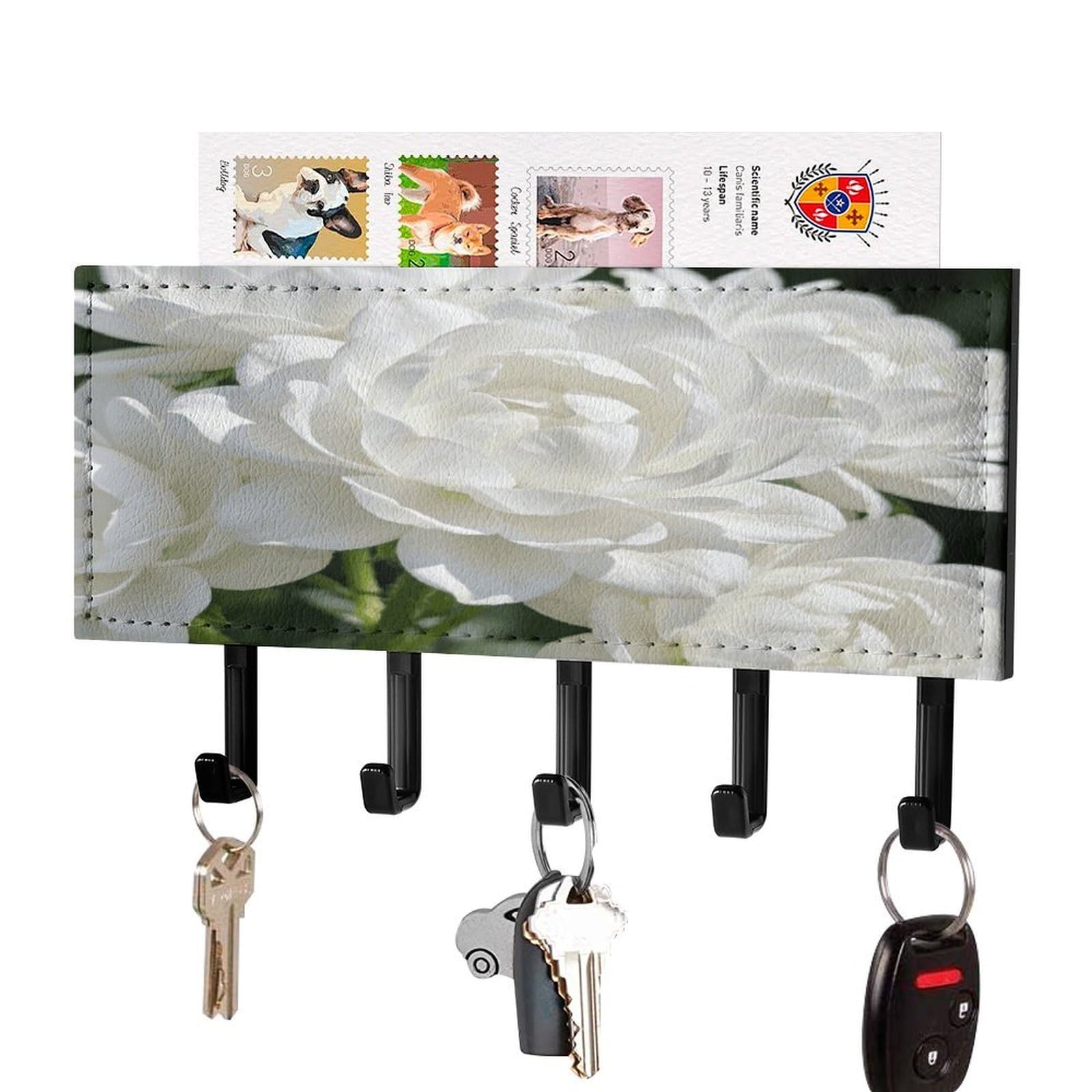 Colgador para llaves de pared con diseño de flores para decorar entradas de apartamentos