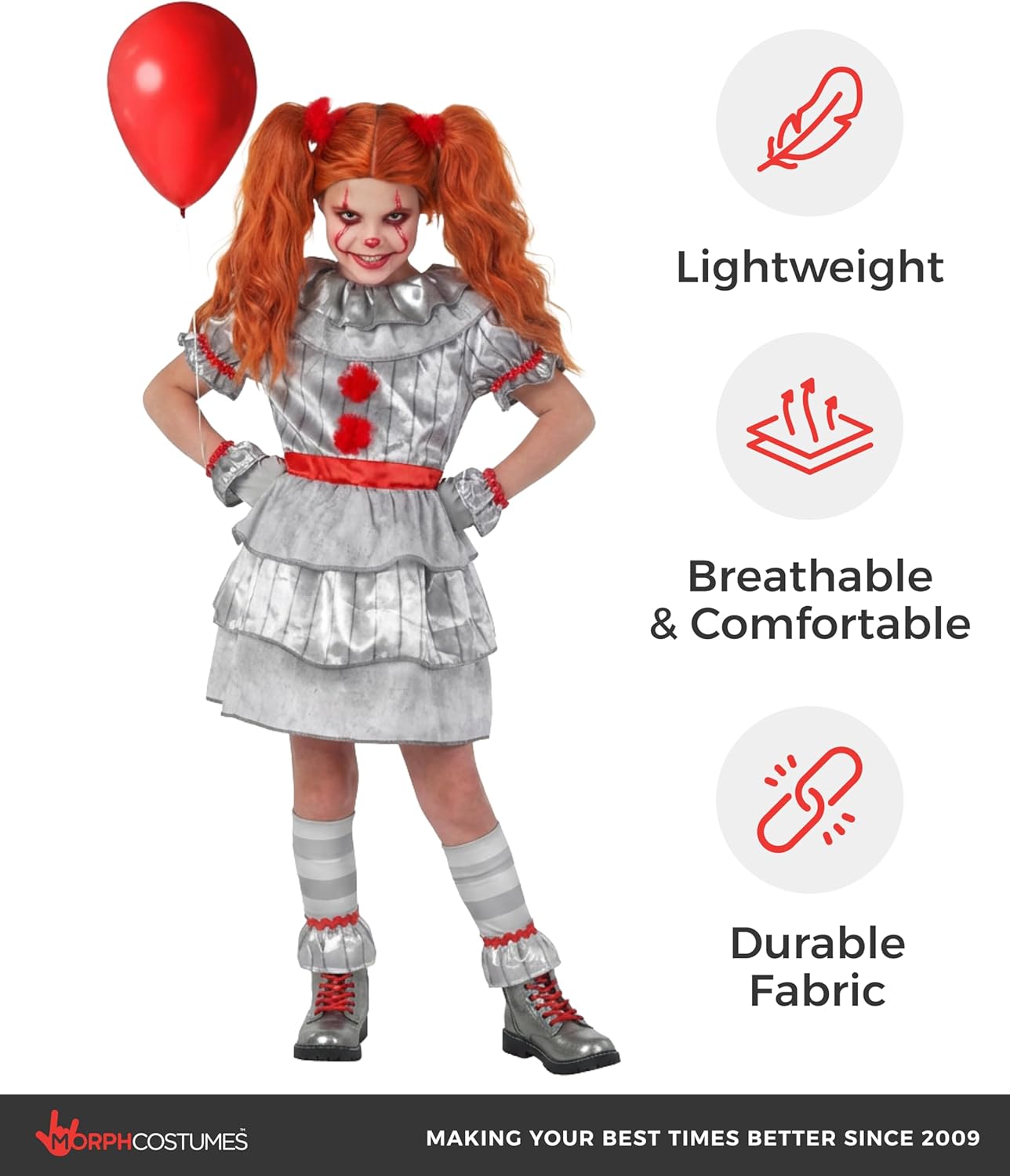 Morph Scary Clown Costume For Kids, Scary Clown Costume, Girls Halloween Costumes, Halloween Costumes For Kids