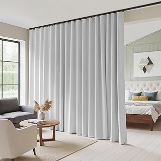 RYB HOME 100% Blackout Curtain Extra Wide for Sliding Glass Doors, Thermal Insulated Privacy