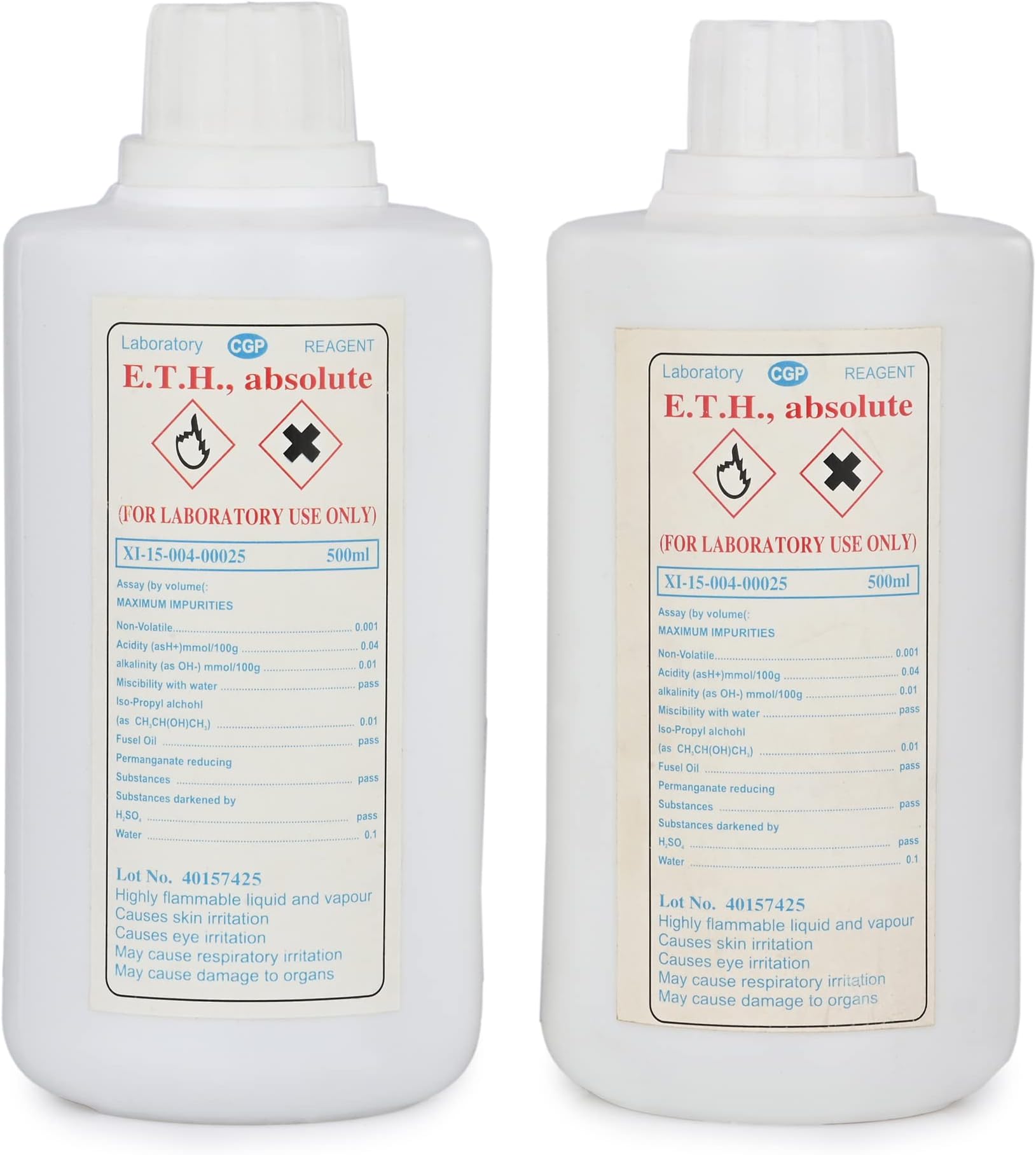Generic Ethyl Alcohol aka Ethanol,absolute, 99.99% pure 500 ml (Pack of 2).