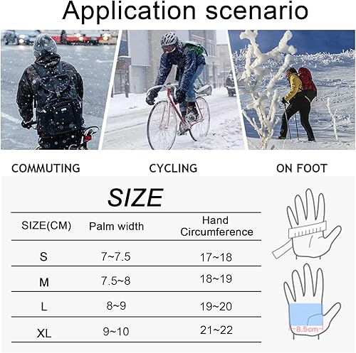 Miniatura 6 de Guantes térmicos de invierno aislados con compatibilidad con pantalla táctil, diseño impermeable para deportes al aire libre