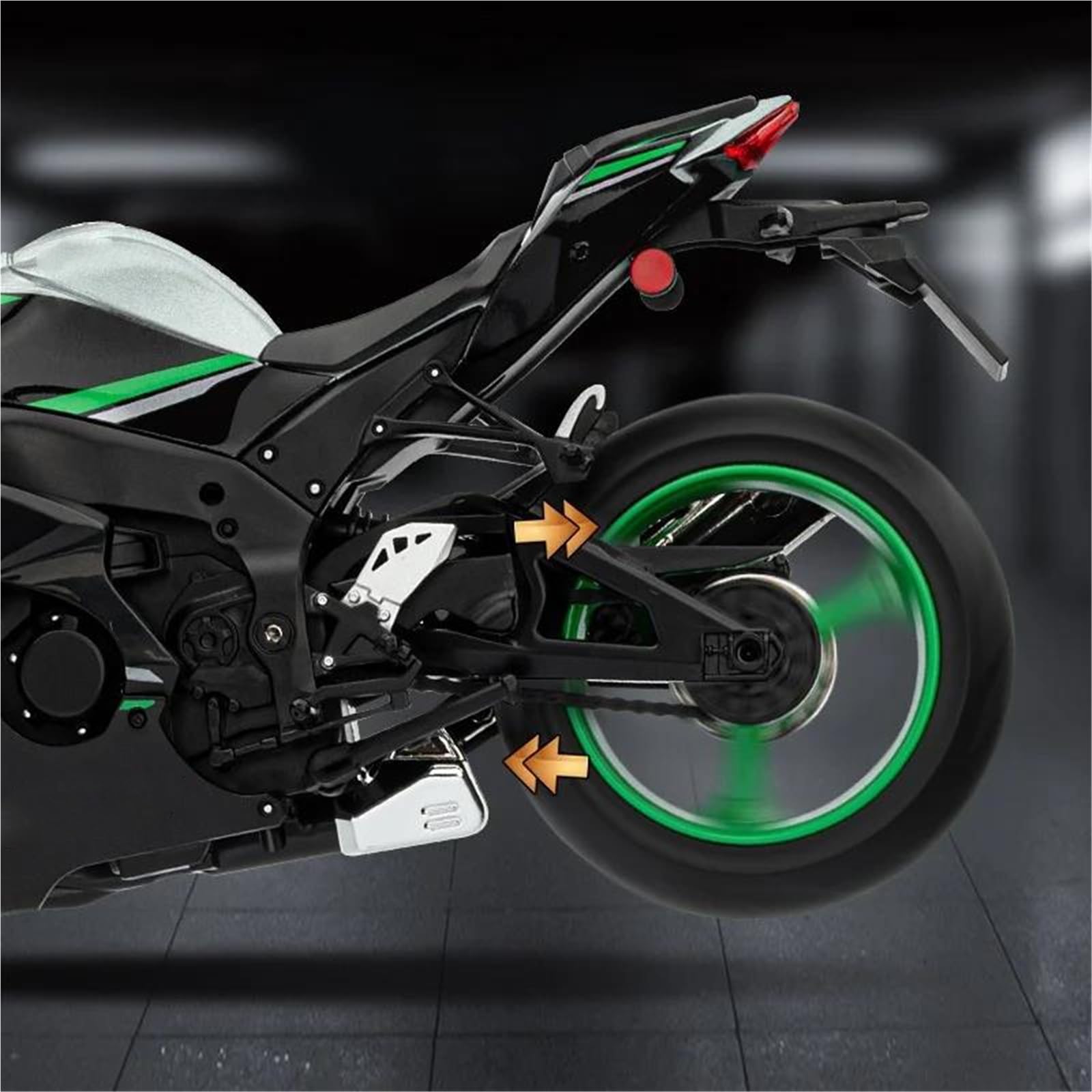 Modelo a Escala de Moto Moto De Juguete con Sonido Y Luz 1:9 para Kawasaki ZX-10R, Modelo En Miniatura Aleación Metal Fundido A Presión(Vert)