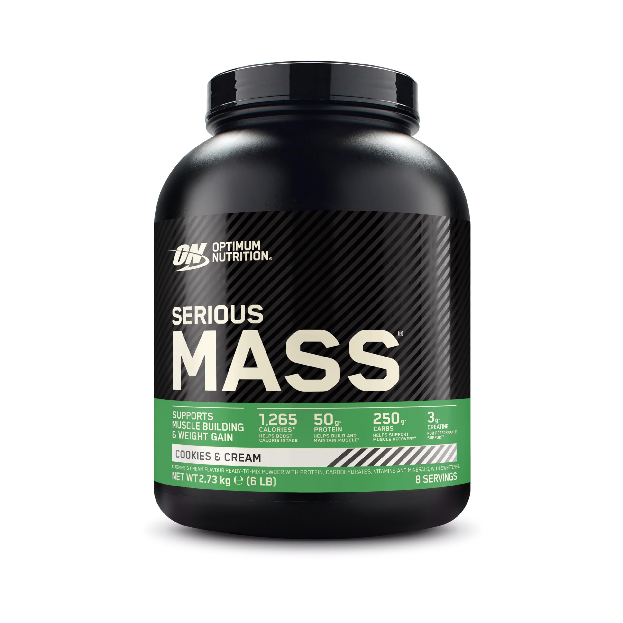Optimum Nutrition Serious Mass Weight Gainer, Geschmack Cookies and Cream, 2.73kg, 8 Portionen