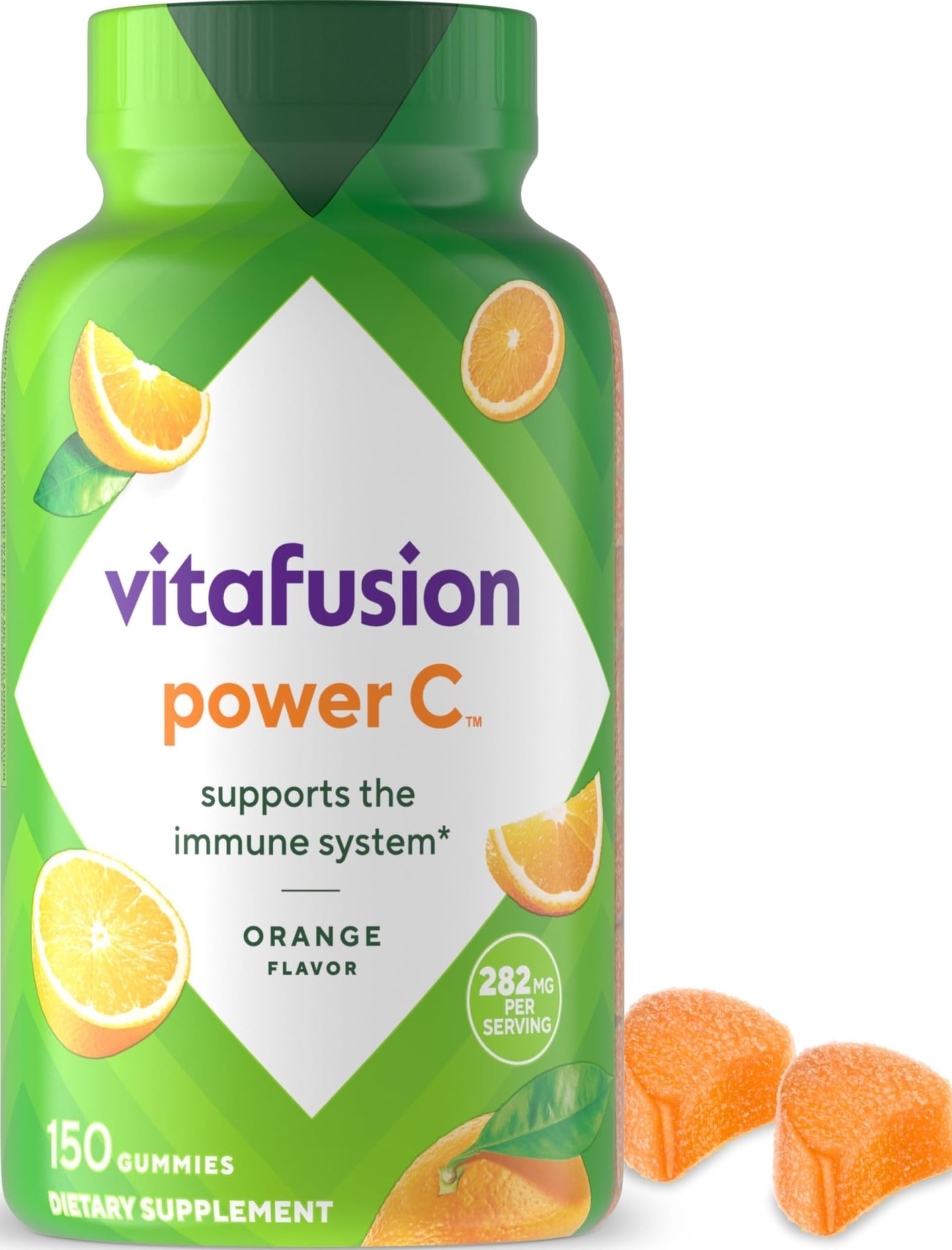 Vitafusion Power C Vitamin Gummies | 150 Count for Adult Men & Women | Orange Flavor | Gluten and Dairy-Free Gummy Supplement