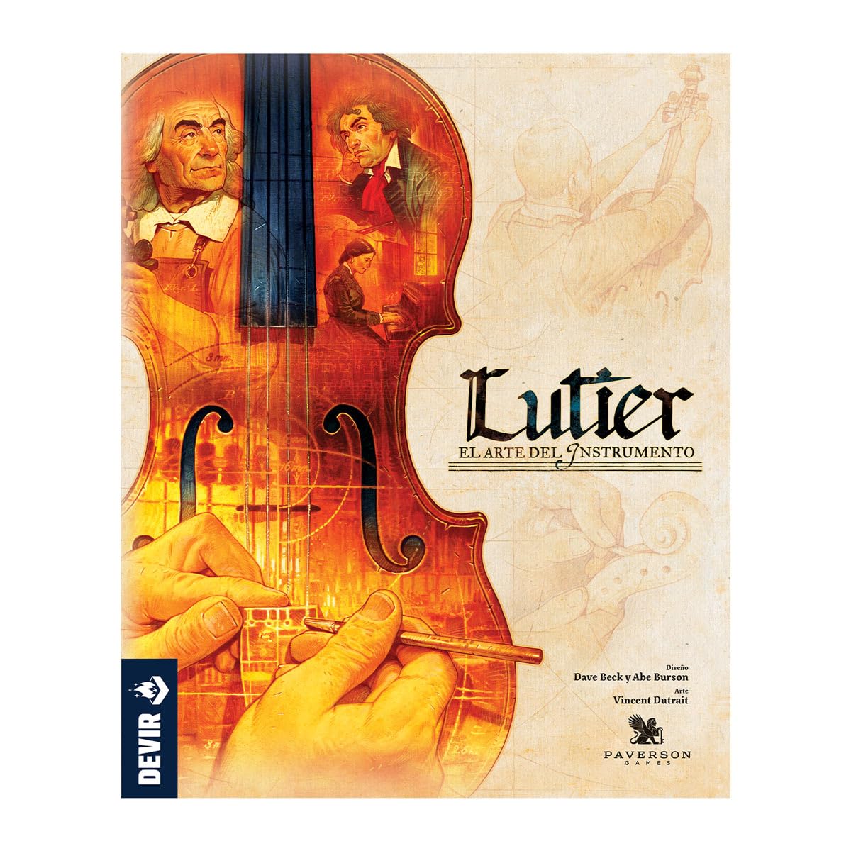 Devir - Lutier – Juego de Mesa Eurogame Estratégico de Construcción de Instrumentos Musicales en Europa del Siglo XVIII para 1-4 Jugadores - versión española