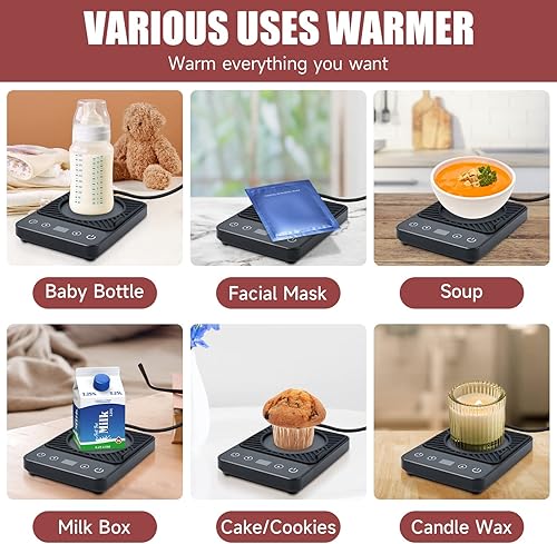 Miniatura 11 de Calentador de tazas – Calentador eléctrico de taza de café con temporizador, calentador de taza de café para escritorio apagado automático, control