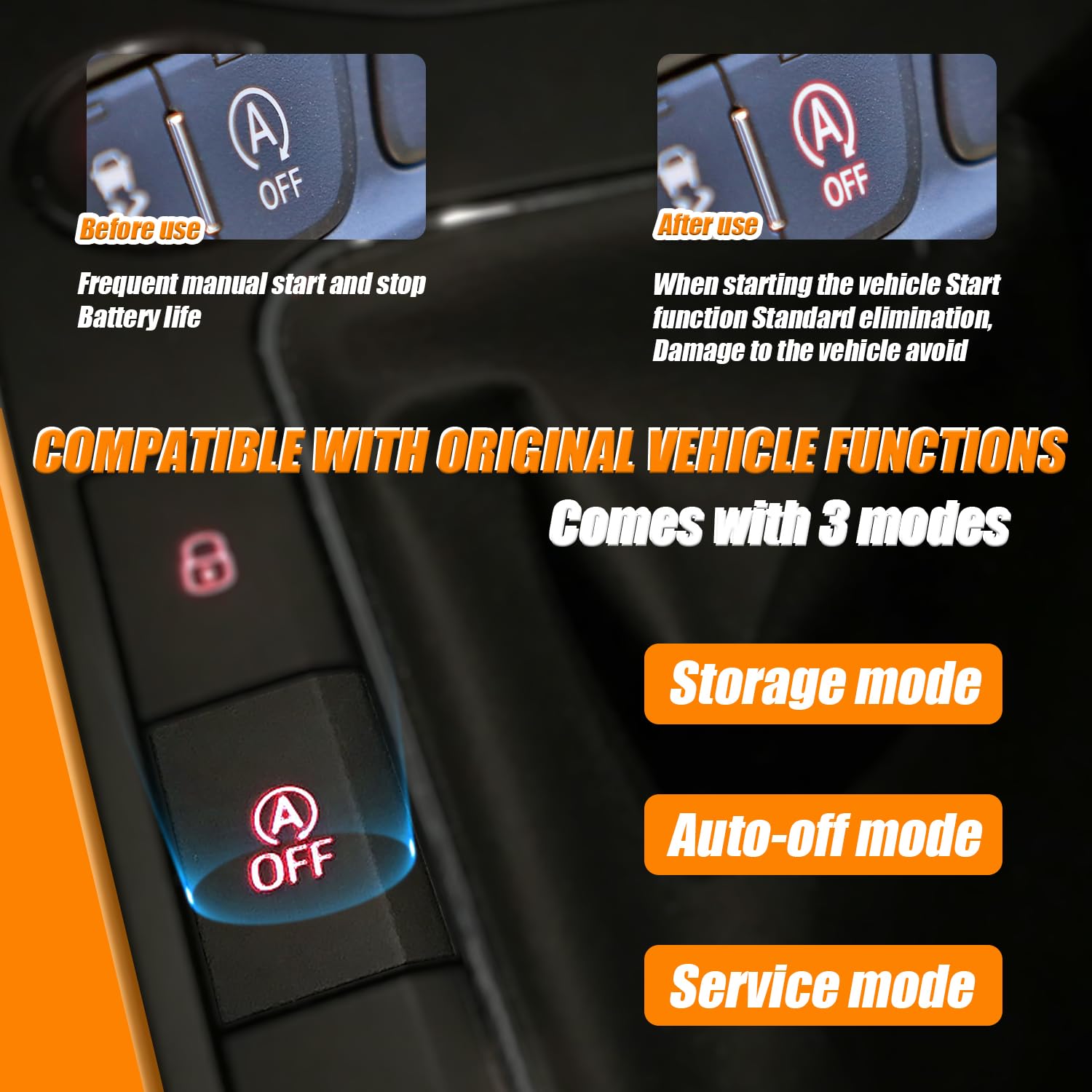 Start-Stop eliminatore, Auto Start Stop Eliminator Cavo di Controllo del Sistema del Motore Auto-off/Memory/Original Factory 3 Modelli, Plug And Play