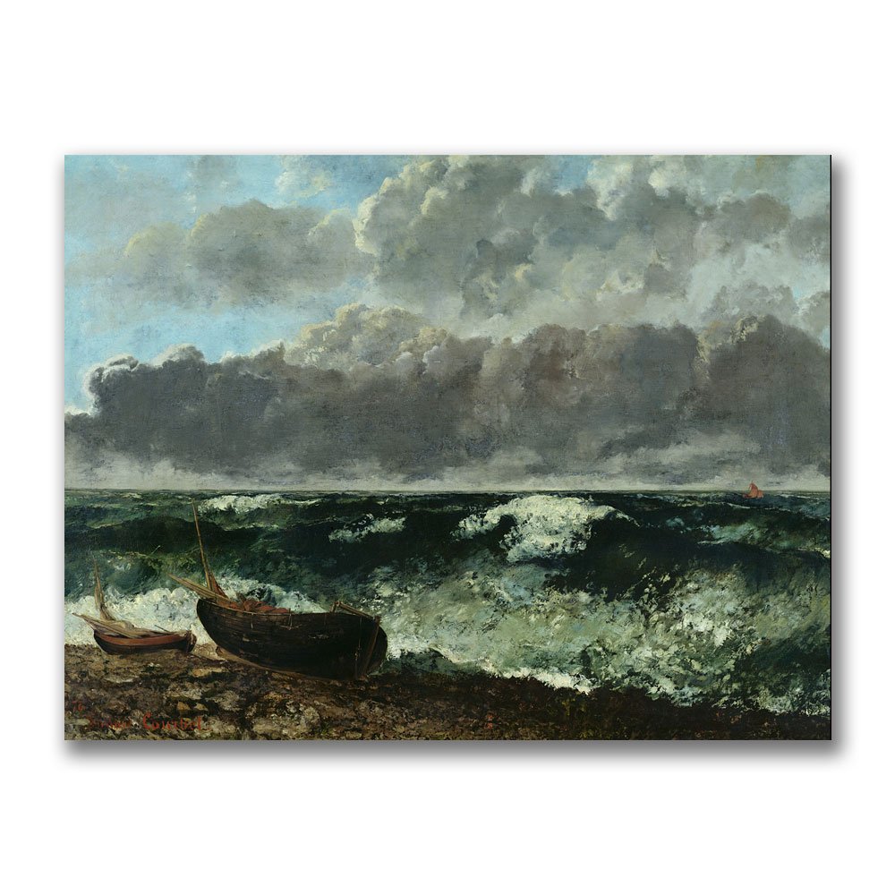The Stormy Sea by Gustave Courbet, 35x47-Inch Canvas Wall Art