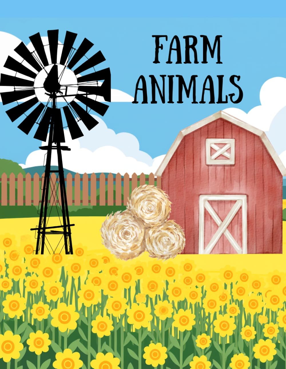 Farm Animals Coloring Book for Kids: Cute and Easy Barnyard Animals to Color