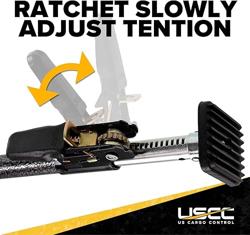 Miniatura 5 de US Cargo Control Barra de carga con trinquete para necesidades de barras de carga pequeñas, se extiende de 40 a 70 pulgadas, ideal para uso en