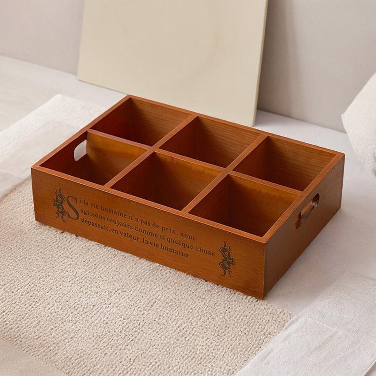 Serving Tray Wooden Nut Serving Divider Tray with Handle Creative and Multifunctional for Nuts Bathroom Parties Multi 32.5x22.5x8cm