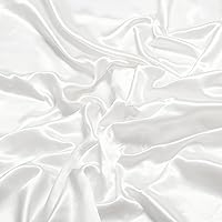 Vista 22 de Fynite Tela de satén Charmeuse 5 yardas 44 pulgadas de ancho Tela de tela suave y brillante, satén sedoso para vestido de novia de novia