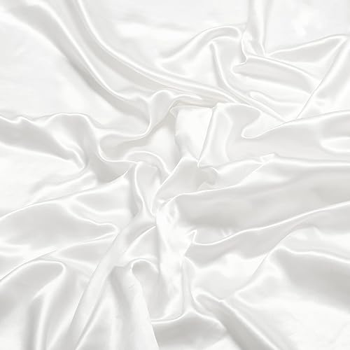 Miniatura 22 de Fynite Tela de satén Charmeuse 5 yardas 44 pulgadas de ancho Tela de tela suave y brillante, satén sedoso para vestido de novia de novia