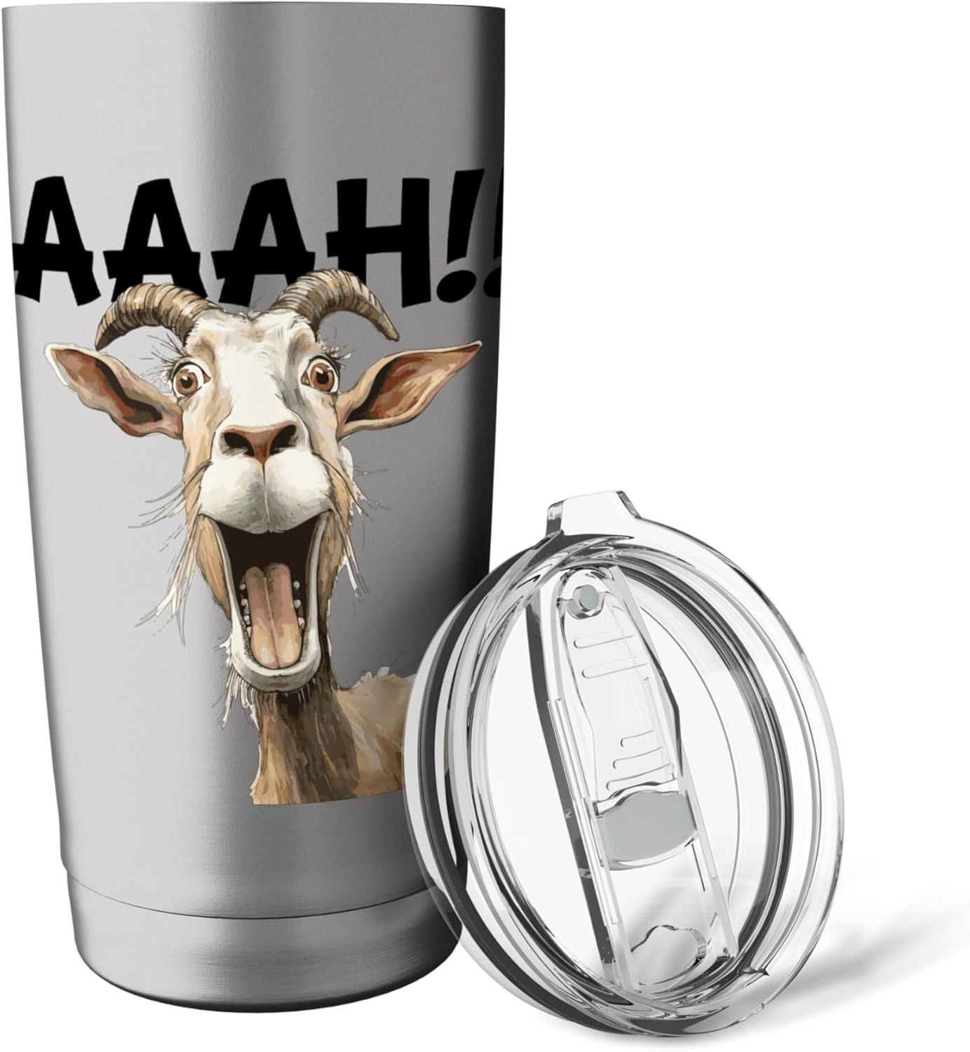 funny screaming Goat Stainless Steel Insulated Tumbler - Image 5