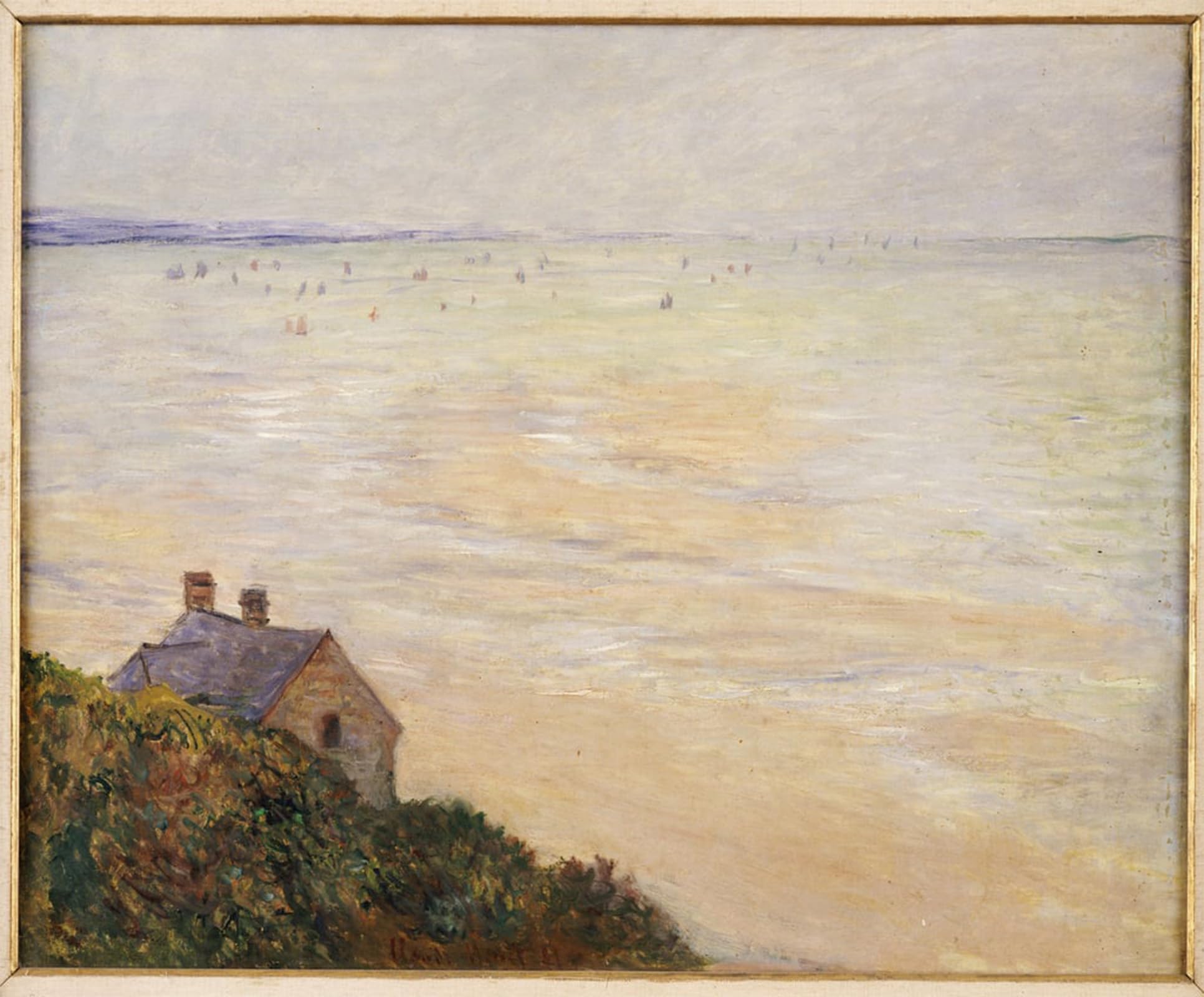 Affiche art Monet cabane marée basse Trouville décoration murale 60x90