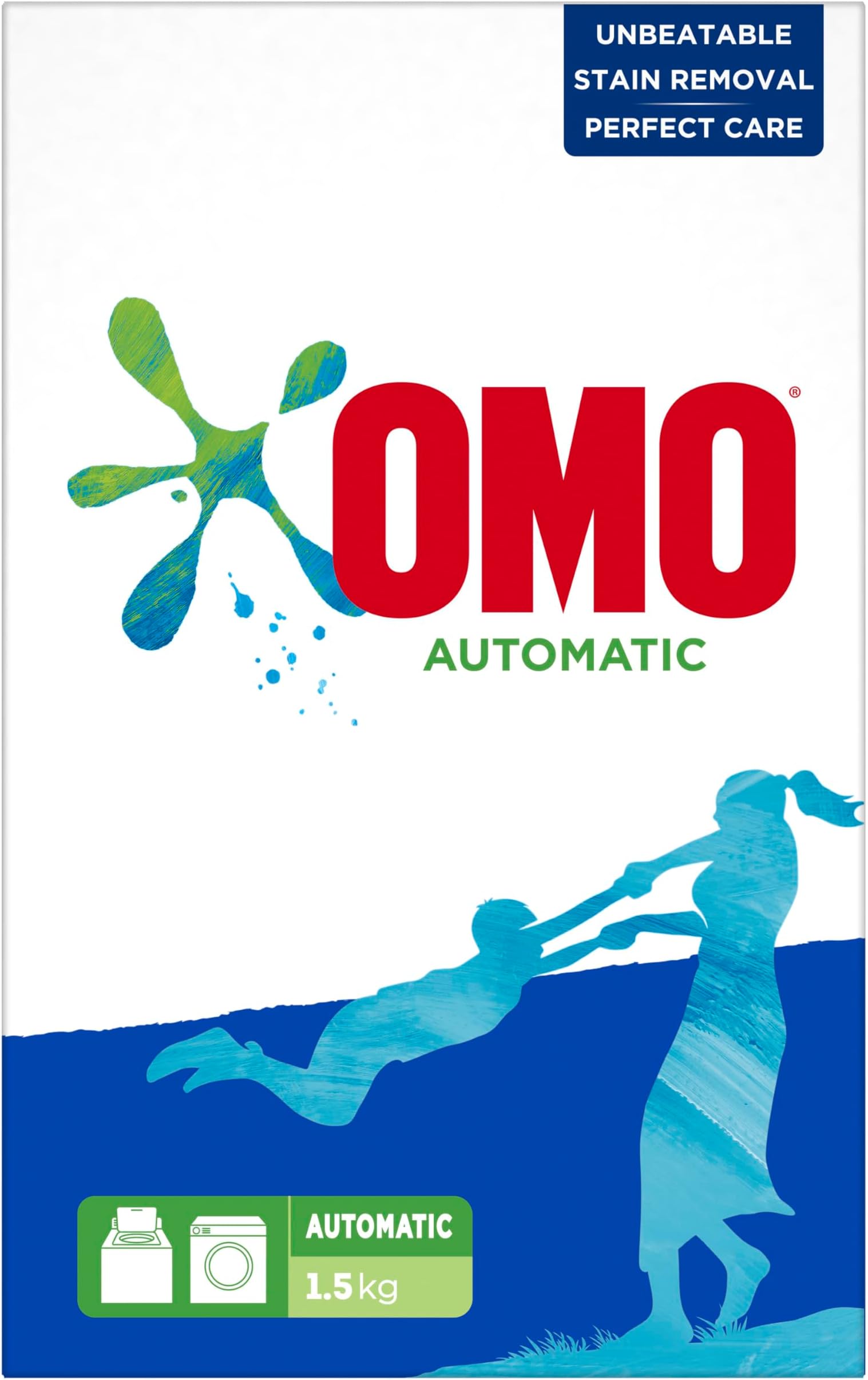 Automatic Powder Laundry Detergent, Active, up to 100% stain removal in 1 wash*, 1.5 Kg , Packaging may vary