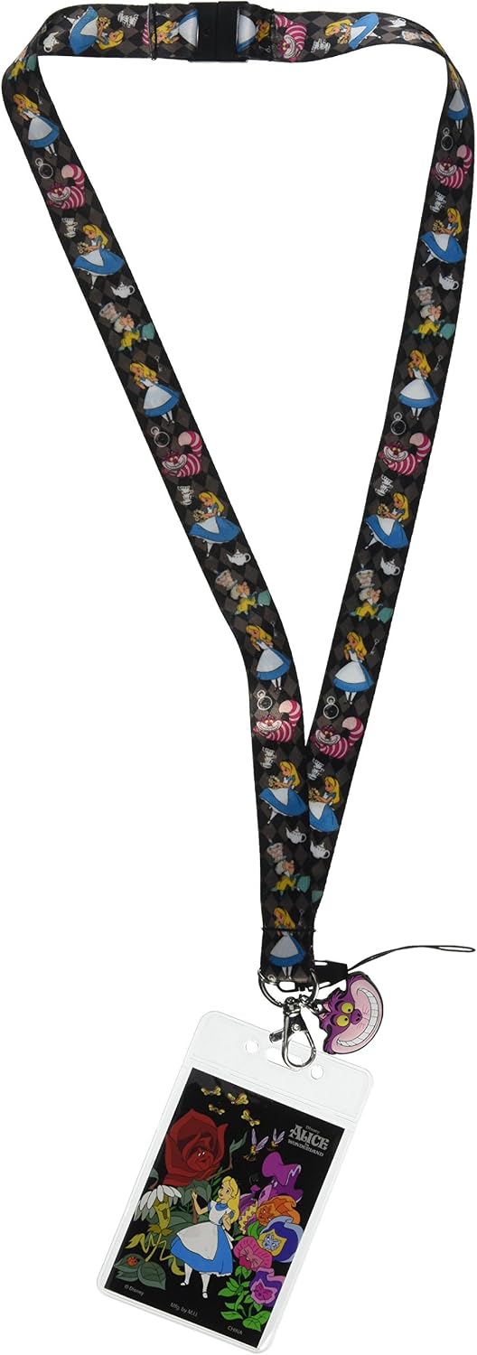 Disney Alice in Wonderland Lanyard with Soft Dangle & Card Holder