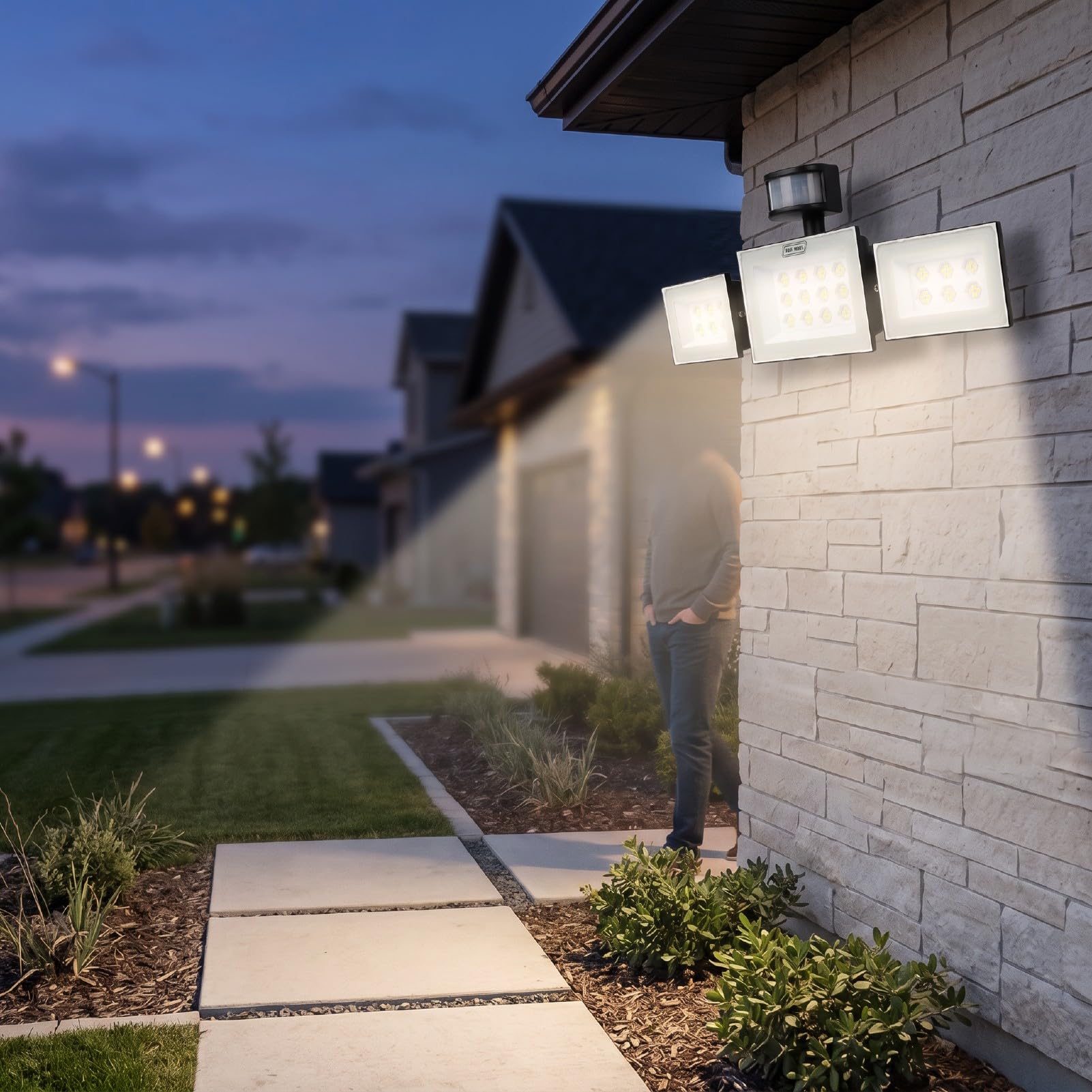Fafeicy Czujnik Ruchu PIR Reflektor LED IP66 100W 15000LM | Oświetlenie Zewnętrzne od Zmierzchu do świtu z Pilotem do Kontroli Parkingu na Podwórku