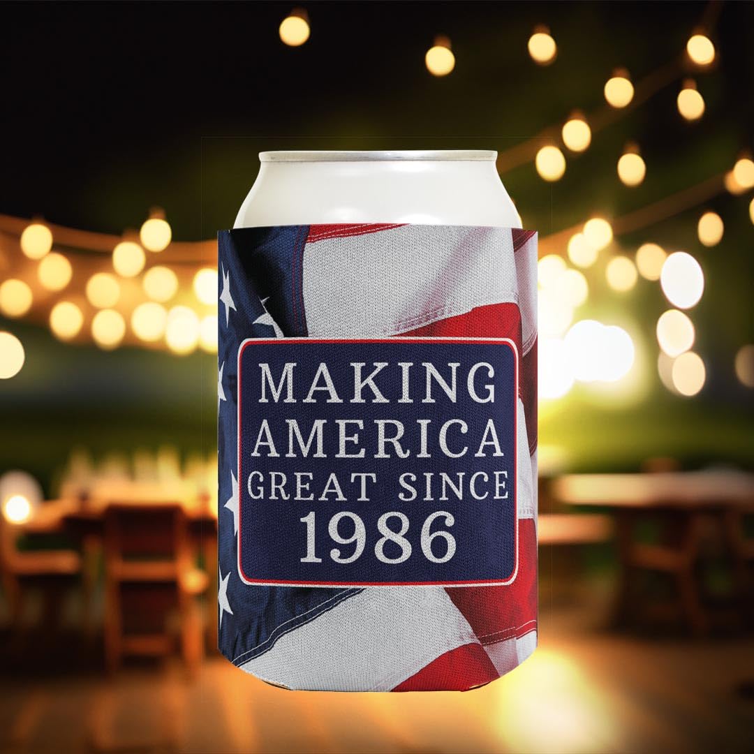Prezenty urodzinowe na 40. urodziny 'Making America Great Since 1983' 40. urodziny żart prezenty na przyjęcie urodzinowe 2-pak Can Coolie Drink Coolies Coolies Flaga USA