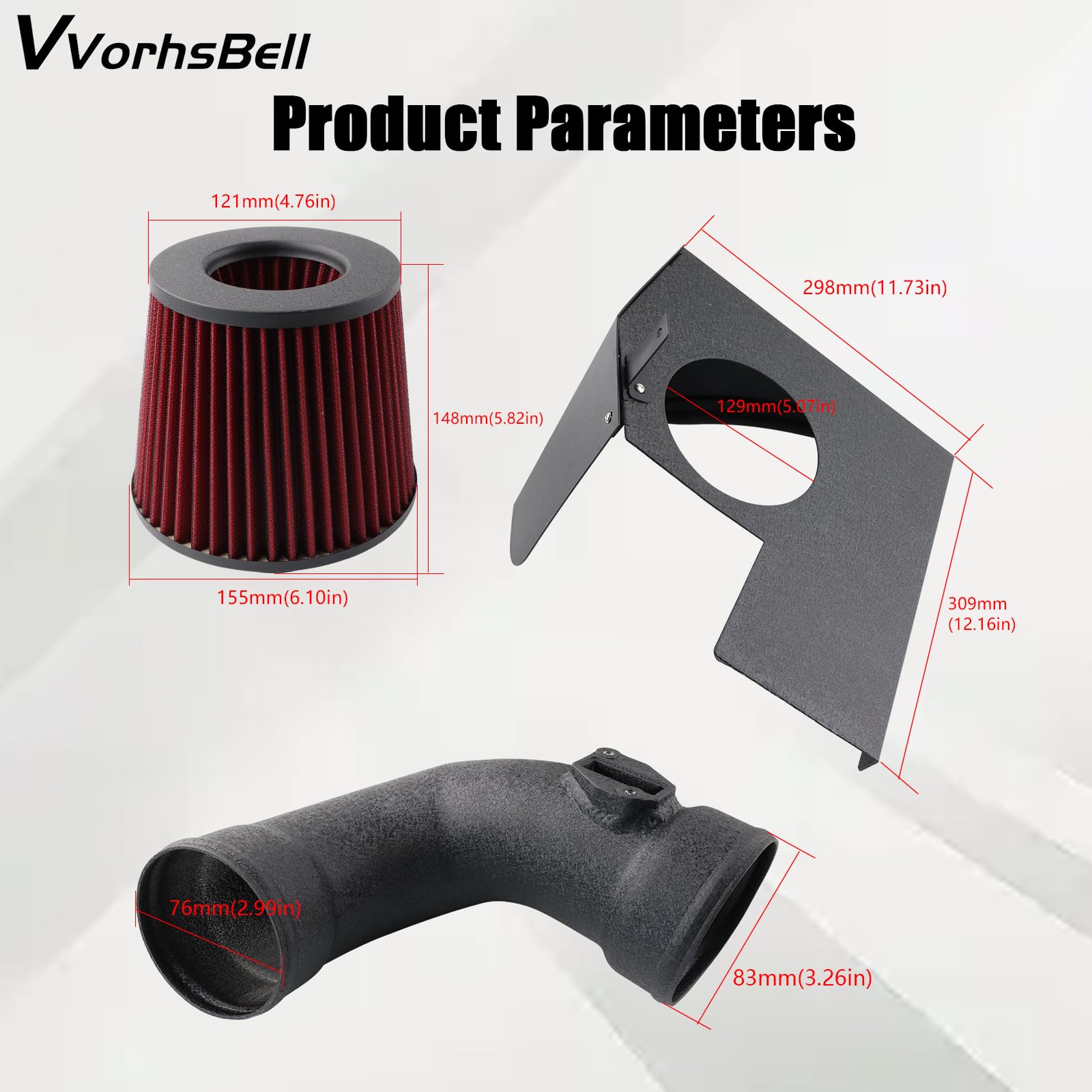 Sistema De Admisión De Aire Frío, Compatible Con BMW B48 2,0T 2016-2018 120i 125i 220i 230i 320i 420i 430i F20 F21 F22 F23 F30 F31 F32 F33, Tubo De Aluminio Filtro Cónico Rojo Alto Flujo